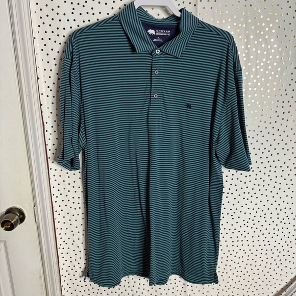 Onward Reserve Men's Blue Striped Polo Shirt - Picture 1 of 6